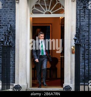 Downing Street, Londra, 13th Feb 2020. Gavin Williamson, Segretario all'istruzione, rimane nella sua posizione nel Gabinetto re-shuffle del governatm Johnson Foto Stock