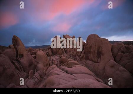 Joshua Tree Rock Formazione Foto Stock