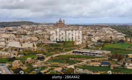 La più grande chiesa di Gozo chiamata Xewkija Rotunda Foto Stock