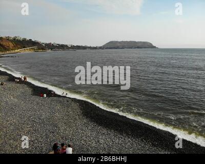 Foto del drone dalla Costa Verde a Lima Perù Foto Stock