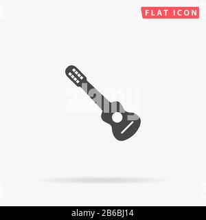 Icona vettore piano charango. Segno di stile glifo. Semplice simbolo di illustrazioni disegnate a mano per informazioni sui concetti, progetti, UI e UX, sito Web o. Illustrazione Vettoriale
