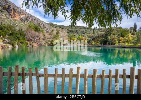 Lago di Zaros in primavera, Creta, Grecia. Foto Stock