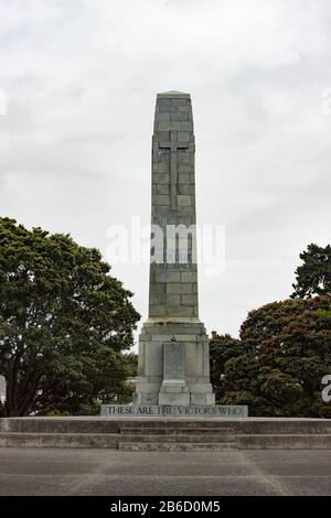 Monumento commemorativo di guerra al Queens Park, Wanganui, Nuova Zelanda Foto Stock