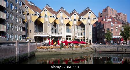 Facciata di case cubiche, Piet Blom architetto, Rotterdam, Olanda del Sud, Olanda Foto Stock