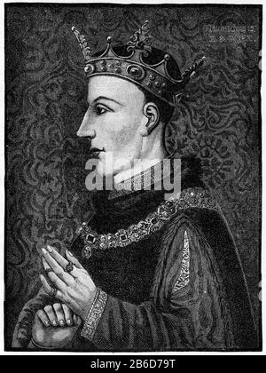 Re Enrico V (1386-1422). Enrico V (1386-1422: Enrico di Monmouth), re d'Inghilterra dal 1413 fino alla sua morte nel 1422. Foto Stock