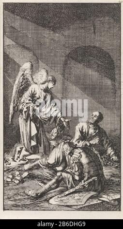 Consegna di Pietro dalla prigione rilascio di Pietro dalla prigione tipo di oggetto: Immagine numero articolo: RP-P-OB-45.750Catalogusreferentie: Van Eeghen 40471 (2) Nota: Stato determinato dalle stampe esistenti in Rijksprentenkabinet Iscrizioni / marchi: Collector's mark, verso , timbrato: Lugt 2228 fabbricante : stampatore Jan Luyken luogo di produzione: Amsterdam Data: Caratteristiche Fisiche: 1712: Incisione; materiale di prova: Tecnica della carta: Incisione dimensioni: Foglio: H 128 mm × W 72 mmToelichtingProefdruk illustrazione per: Luyken, Jan Bybel stampa. Amsterdam: Pieter Arentsz. II (mer.) E Cornelis Van der Sy Foto Stock