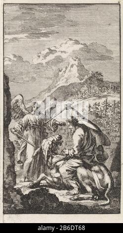 Balaam e il suo asino Balaam e il suo asino tipo di oggetto: Immagine numero articolo: RP-P-OB-45.695Catalogusreferentie: Van Eeghen 40141 (2) Nota: Stato determinato da stampe esistenti in Rijksprentenkabinet fabbricazione: Incisore Jan Luyken Luogo fabbricazione: Amsterdam : 1712 caratteristiche Fisiche: Acquaforte materiale: Tecnica di datazione: Dimensioni: Foglio: Foglio: Foglio: 130 mm × h b 72 mmToelichtingProefdruk di illustrazione per: Luyken, Jana Bybel stampa. Amsterdam: Pieter Arentsz. II (mer.), E Cornelis Van der Sys, 1712, pag. 7. Oggetto: Un angelo che tiene una spada sbarra la strada e causa Ba Foto Stock