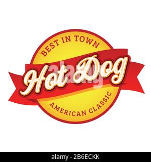 Scritta vintage Hot Dog Illustrazione Vettoriale