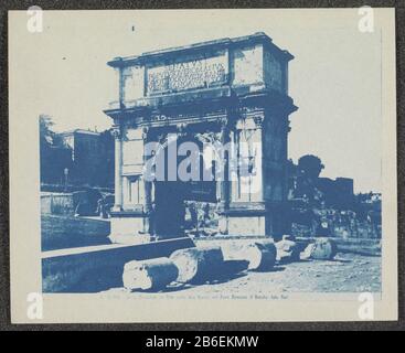 Arch of Tito, Rome, Italy Property Type: Photo Blueprint Object number: RP-F 2007-252-9 Iscrizioni / marchi: Annotazione, recto stampato insieme, '3019/16 [?]. Roma - Arco Prati di Tito sulla Via Sacra nel Foro Romano (I. Secolo) lato Sud'opschrift, verso, scritto in matita: 'Arch of Tito' fabbricante : fotografo: Anonimo fotografo: AlinariPlats fabbricante: Italia Data: CA. 1900 - ca. . 1925 caratteristiche Fisiche: Cianotipia Materiale: Carta Tecnica: Blauwdrukprocedé / cianotipia dimensioni: H 89mm × W 111 mmOnderwerp Foto Stock