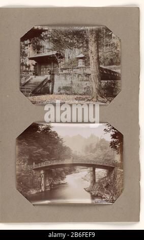 Porta Bronze a Okusha Hato, la tomba di Tokugawa Ieyasu, i templi Shinto a Nikko, Giappone Questa foto fa parte di un album. Produttore : fotografo: Anonimo luogo produzione: Nikko datazione: 1890 - caratteristiche o 1903 Fisico: Albumen stampa, mano materiale colorato: Carta fotografica Tecnica: Albumina pressione / mano-colore misure: Immagine: H 201 mm × W 260 mm Soggetto: Tempio, santuario Shinto  porta, tomba di ingresso, tomba in cui: Nikko Foto Stock