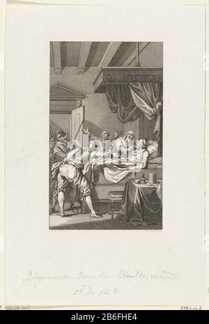 Sindaco Hessel Proys Utrecht, assassinato, 1425 Sindaco Beernt Proys a Utrecht menzogne assassinato nel suo letto, 1425. Produttore : stampatore: Reinier Vinkeles (i) (edificio elencato) nel disegno: Jacobus Acquista (immobile elencato) Luogo fabbricazione: Paesi Bassi Data: 1791 caratteristiche Fisiche: Acquaforte materiale: Carta Tecnica: Acquaforte dimensioni: Carta: H 236 mm × W 158 mmToelichIlltingustratie per: James Cook, Vaderlandsch Dictionary, Johannes Allart, Amsterdam dal 1785 al 1799, 35 parti, Vol. XXV, pl. III. Indicare prima della lettera. Oggetto: Morte violenta, morte uccisa; maltrattamenti e maltrattamenti; ricerca Foto Stock