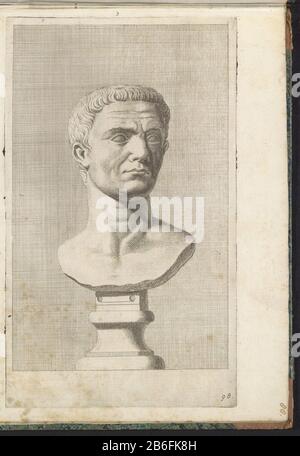 Busto di un giovane uomo, destra Busto di un giovane uomo in giudizio tipo di oggetto: Foto album foglia numero di serie 98 / 98Objectnummer: RP-P-2016-591-88-2 Iscrizioni / marchi: Numero, destra recto manoscritto '98' (numerazione dalle pagine dell'album 34 t / m 88 di Michiel Hinloopen) Descrizione: La stampa è parte di un album che contiene una serie di stampe alle sculture del set di Gerard Reynst. Produttore : tipografia: Hubert Quellinusprentmaker: Gerard de Lairesse (attribuzione rifiutata); fabbricazione del luogo: Anversa Data: 1646 - 1670 caratteristiche Fisiche: Materiale per auto: Tecnica della carta: Engra (pri Foto Stock