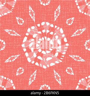 Vettore rosso shibori monocromo ottagono senza cuciture con sfondo tela. Adatto per tessuti, gift wrap e carta da parati. Illustrazione Vettoriale