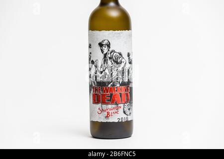 The Walking Dead Sauvignon Blanc Wine 2016 un vino davvero strano Foto Stock