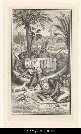 Attività giornaliere di indiani RP-P-OB-51540 Paesaggio con in primo piano una donna sulla spiaggia al lavoro. Un uomo vestito di piume seduto su una canoa e tiene la sua tazza. Sullo sfondo ci sono alcuni rituali di indiani voorgesteld. Produttore : stampatore: Bernard Picart (studio) a disegno: Bernard Picart (proprietà in elenco) Luogo di produzione: Amsterdam Data: 1716 caratteristiche Fisiche: Incisione e engra materiale: Carta Tecnica: Incisione / engra ( processo di stampa) dimensioni: Bordo della lastra: H 145 mm × W 81 mm Oggetto: Popoli nativi del Nord America pulizia di pratiche rituali materiali  Ind americano Foto Stock