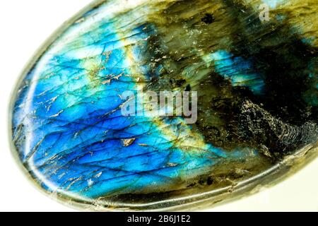 Labradorite con schiller in una macro Foto Stock