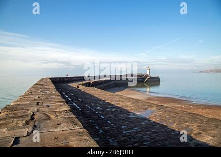 Harbour Wall, Whitehaven. Foto Stock