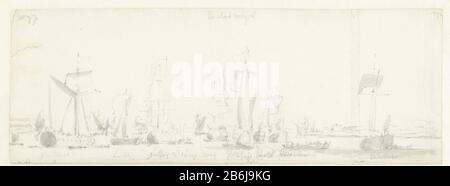 Il viaggio del re inglese Carlo II sul Tamigi a Sheerness e Chatham il 27 agosto 1681 il viaggio del re inglese Carlo II sul Tamigi a Sheerness e Chatham il 27 agosto 1681. Qui la flotta di yacht intorno alla nave Costante Warwick. Produttore : disegnatore: Willem van de Velde (i) Data: 27 ago, 1681-31 dic 1681 caratteristiche Fisiche: Pennello in grigio, gesso nero, matita materiale: Carta matita gesso Tecnica: Dimensioni pennello: H 168 mm (destra larga striscia di carta su) b × 465 mm Oggetto: Visita fiume; recei ospiti; Elegante compagnia vela-nave, barca a vela (CON NOME) Foto Stock