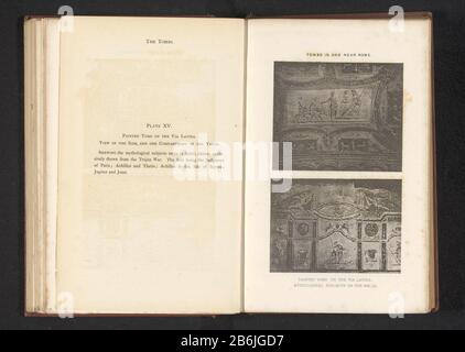 Decorazione di una tomba sulla Via Latina a Roma Dipinta tomba sulla Via Latina Mitologica soggetti sulle pareti (titolo oggetto) decorazione di una tomba sulla Via Latina a Roma Dipinta tomba sulla Via Latina. Soggetti mitologici sulle pareti (oggetto del titolo) Tipo Di Proprietà: Pagina di stampa fotomeccanica numero articolo: RP-F 2001-7-164-19 Produttore : creatore: Anonymous Data: CA. 1867 - o per 1877 Materiale: Carta Tecnica: Dimensioni della fotoincisione: Pagina: H 223 mm × W 142 mm Oggetto: Tomba, copertura della parete della tomba dove Via Latina Foto Stock