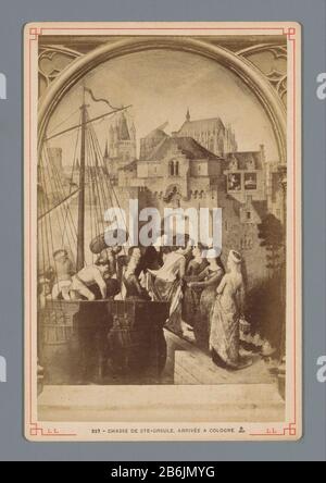 Particolare Del Santuario Di Ursula Hans Memling Chasse De Ste-Ursule. Arrivée a Cologne (title object) tipo Di Oggetto: Government picture numero articolo: RP-F F20014 Iscrizioni / marchi: Number, recto, scritto a mano a matita: '2'nummer, recto, stampato:' 327' Produttore : fotografo: Léon & Lévy (elencato sull'oggetto) Luogo di produzione: Saint John's Hospital Data: 1864 - 1900 Materiale: Cartone tecnica: Pressione albumina dimensioni: Vettore secondario: H 165 mm × W 109 mm Soggetto: Il pellegrinaggio o San Ursula e i suoi compagni a Roma Dove: Ospedale di San Giovanni Foto Stock