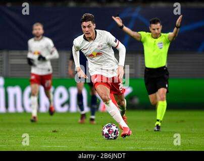 Patrik SCHICK (L), Football Champions League, turno di 16, reverse, RB Leipzig (L) - Tottenham Hotspur (TTH) 3: 0, il 10th marzo 2020 a Lipsia / Germania. Â | utilizzo in tutto il mondo Foto Stock