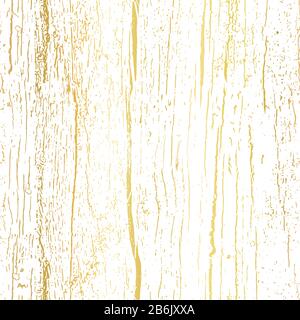 Trama in legno oro motivo vettoriale senza cuciture. Grana verticale in legno. Sfondo astratto metallizzato dorato lucido. Illustrazione Vettoriale