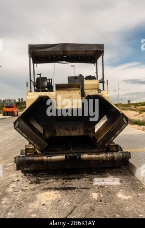 Veicolo per la posa su strada Foto Stock