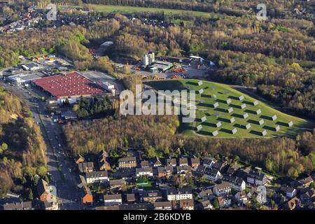 , collettori solari in Bottrop a Suedring, veduta aerea, 20.03.2014, Germania, Renania Settentrionale-Vestfalia, Ruhr Area, Bottrop Foto Stock