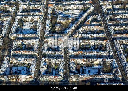 , zona residenziale di Ruettenscheid, 28.12.2014, vista aerea, Germania, Renania Settentrionale-Vestfalia, zona della Ruhr, Essen Foto Stock