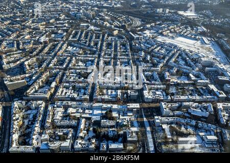 , zona residenziale di Ruettenscheid, 28.12.2014, vista aerea, Germania, Renania Settentrionale-Vestfalia, zona della Ruhr, Essen Foto Stock