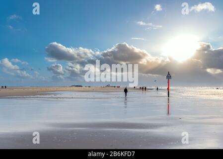 Spiaggia, Sankt Peter-Ording, Schleswig-Holstein, Germania, Europa Foto Stock