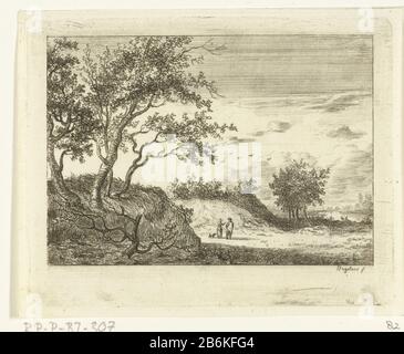 Paesaggio Dune con uomo, donna e cane paesaggio Dune con uomo, donna e cane tipo di oggetto: Immagine numero articolo: RP-P-BI 307Catalogusreferentie: Hippert & Linnig 82Opmerking: 2 (3) basato su collezione RMA Iscrizioni / marchi: Collector's mark, vero centro, stampato: Lugt 2228 Produttore : Print maker: Ernst Willem Jan Bagelaar (indicato sull'oggetto) Luogo di produzione: Paesi Bassi Data: 1798 - 1837 caratteristiche Fisiche: Incisione e punto di essiccazione materiale: Carta Tecnica: Incisione / punto di essiccazione misure: Bordo della piastra: H 83 mm × W 106 mm Soggetto: Dune (mare non visibile); nelle dune righ Foto Stock