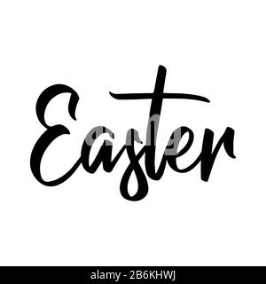 Pasqua - scritta con lettera a forma di croce. Calligrafia a pennello moderna scritta a mano. Ideale per social media, poster, biglietti d'auguri, banner, t. Illustrazione Vettoriale