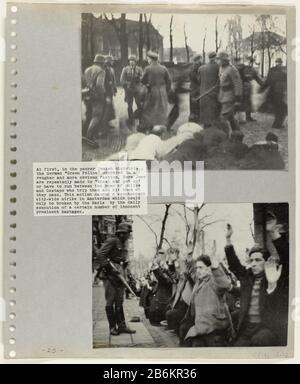 Le prime incursioni su ebrei e collage foto libro le telecamere nascoste (titolo della serie) Due foto della persecuzione degli ebrei ad Amsterdam ebrei sono state corrotte dalla polizia D'Ordine dal quartiere ebraico (foto sopra). Su piazza Jonas Daniel Meyer per inginocchiare gli ebrei costretti a terra (sotto). il raid ebbe luogo il 22 febbraio 1941. Il 23 febbraio, seguito da un secondo. 427 Ebrei furono arrestati. Uno sopravvisse alla guerra. Queste incursioni sono state la ragione del febbraio. Produttore : fotografo: Anonymous place manufacturing: Amsterdam Data: 22 feb 1941 Materiale: Carta plastica Tecnica: Fotografie Soggetto: W Foto Stock