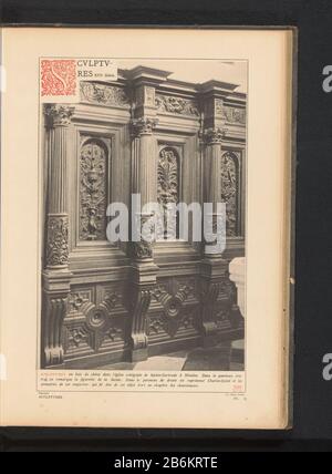Pannelli decorati in rovere nelle Fessure Sint-Gertrudiskerk Nivelles, XVI Siècle (oggetto titolo) Tipo Oggetto: Stampa fotomeccanica numero Oggetto: RP-F-2001-7-1743-113 Iscrizioni / marchi: Iscrizione, recto, stampato: 'SpilpTURES en bois (...)' iscrizione recto, stampato: 'SpilpTURES. PL. 13.monogramma, recto timbrato 'JJvY (Si Riferisce A: Apparentemente a JJ Ysendyck.) fabbricazione Creatore: Fotografo: Anoniemclichémaker Joseph Maes (possibile) disegno da: Anonimo luogo fabbricazione: Fotografo: Nijvelclichémaker: Anversa Data: CA. 1881 - in o davanti 1889 Materiale: Carta Tecnica: Luce p Foto Stock