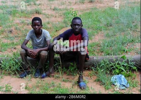 La vita quotidiana in un villaggio appartenente al gruppo etnico Matabele - appartengono al popolo Bantu (secessione dalla tribù Zulu), preso il 19/02/2020 | uso in tutto il mondo Foto Stock