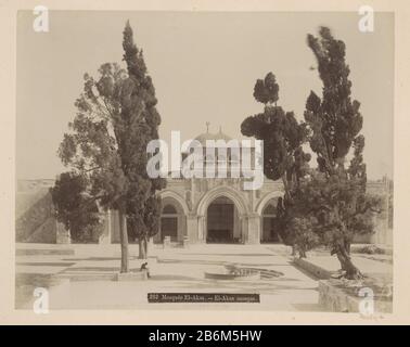Olandese: Titolo (i) di identificazione esterno della Moschea al-Aqsa sul Monte del Tempio a JeruzalemMosquée El-Aksa. - moschea El-Aksa. (Oggetto del titolo) Tipo Di Proprietà: Fotografie numero dell'articolo: RP-F-F01089-R Iscrizioni / marchi: Numero negativo, recto '282'opschrift, recto lower right, goffrato' BFK Rives (nome del produttore di carta da Grenoble.) Descrizione: Part Reis Album con foto di Gerusalemme e di altre targhe bibliche. Produttore : fotografo: BonfilsPlats fabbricante: Jerusalem Data: CA. 1867 - ca. 1895 caratteristiche Fisiche: Materiali di stampa albumen: Carta di cartone Fototechnik Foto Stock