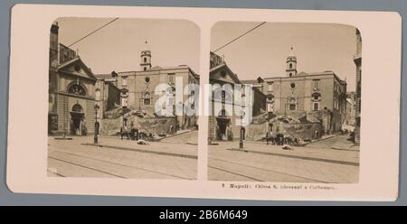 Exterieur van de San Giovanni a Carbonara te Napels Napoli Chiesa S Giovanni a Carbonara (titel op Object) esterno di San Giovanni a Carbonara a Napoli Napoli Napoli: Chiesa S. Giovanni a Carbonara (title Object) Tipo Di Proprietà: Stereo picture numero articolo: RP-F 00-9161 Iscrizioni / marchi: Numero, recto, stampato ' 3'opschrift, recto, stampato: 'NPG' Produttore : fotografo: Neue Photo Gesellschaft (listed property) Luogo fabbricazione: Napoli Incontri: CA. 1900 - ca. 1910 Materiale: Carta di cartone tecnica: Gelatina argento dimensioni di stampa: Supporto secondario: H 88mm × W 179 mm Oggetto: façade (o ho Foto Stock