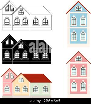Case. Residenze private Illustrazione Vettoriale