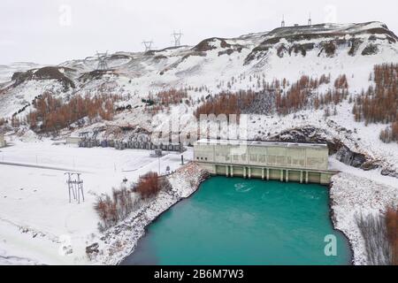 Centrale Idroelettrica Di Burfellsvirkjun, Thjorsardalur, Islanda Foto Stock