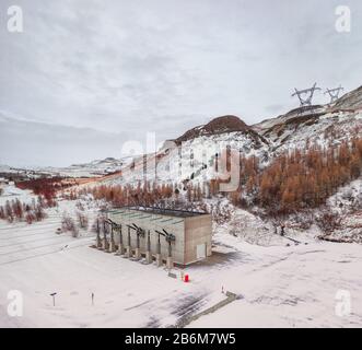 Centrale Idroelettrica Di Burfellsvirkjun, Thjorsardalur, Islanda Foto Stock