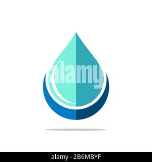 Disegno Dell'Illustrazione Del Modello Di Logo Swoosh Blue Drop Water. Vettore EPS 10. Foto Stock