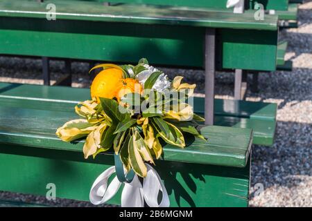 Istantanee della festa degli agrumi a Cannero Riviera, Verbania, Lago maggiore, Piemonte, Italia Foto Stock