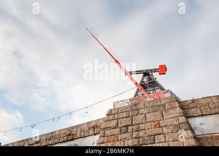 Dicembre 2017, PRAGA, REPUBBLICA CECA: Il Metronomo di Praga nel Parco Letna Foto Stock