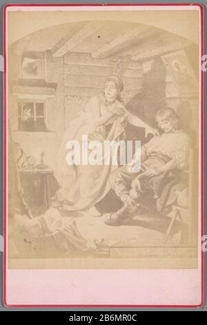 Fotoreproductie van de tekening door Arthur Grottger uit de serie Litouwen, voorstellende een vrouw die met een verschrikte Fotuitdrukking naast een slapende man staat oreproductie van de tekening door Arthur Grottger uit de serie Litouwen, Voorstellende een vrouw die met een verschrikte uitdrukking naast een slapende man staat Object Type : kabinetfoto reproductie Objectnummer: RP-F-00-975 Iscrizioni / Merken: Naam, recto: ‘[...]ufert [...]ograff’naam, verso, gestempeld: ‘Voultuf’er   ober:   enveld (van Grotof). 1870 - ca. 18 Foto Stock