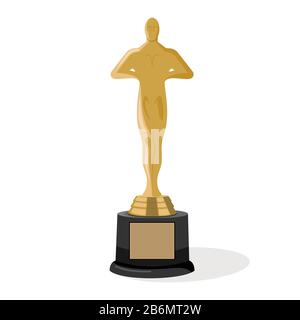 Premio trofeo Golden Cinema hollywood Academy Illustrazione Vettoriale