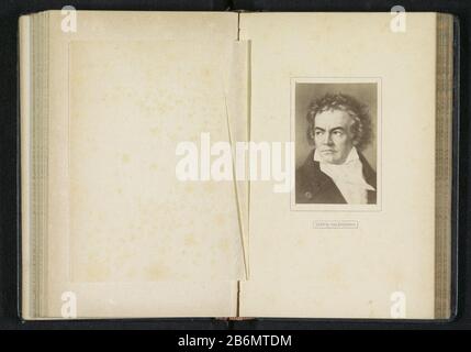 Fotoreproductie van een portret van Ludwig van Beethoven Ludwig van Beethoven (titel op object) riproduzione fotografica di un ritratto di Ludwig van Beethoven Ludwig van Beethoven (title object) Tipo Di Proprietà: Pagina di riproduzione fotografica numero articolo: RP-F 2001-7-875-6 Produttore : fotografo: Anonimo per stampare da: Anonimo Data: CA . 1866 - o per 1876 Materiale: Carta Tecnica: Albume dimensioni di stampa: Foto: H 83 mm × W 56 mmToelichtingFoto pagina anteriore 194. Oggetto: ComposerWie: Ludwig van Beethoven Foto Stock