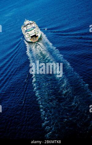 Veduta aerea del traghetto di Bainbridge Island, Lake Union, Seattle, Washington state, USA Foto Stock