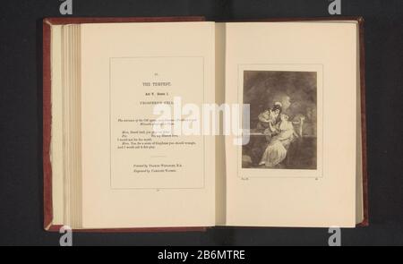 Fotoreproductie van een prent naar een schilderij door Francis Wheatley, voorstellend een scene uit De Storm door William Shakespeare te zien is akte V, scene 1: Ferdinand en Miranda spelen schaak. Produttore : fotografaf: Stephen Aylingnaar prent van: Caroline Watson (vermeld op object)naar schilderij van: Francis Wheatley (vermeld op object)Plats manufacturing: Londen Dating: CA. 1854 - in di voor 1864 Materiale: Fotopapier Techniek: Albuminedruk dimensioni: Foto: H 98 mm × b 75 mmToelichtingFoto op pagina 15. Oggetto: (Scene di) opere specifiche di letteratura: Shakespeare, Tempest Foto Stock
