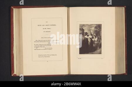 Fotoreproductie van een prent naar een schilderij door Matthew William Peters, voorstellend een scene uit Veel drukte om niets door William Shakespeare te zien is akte III, scene 1 met Hero, Ursula en Beatrice. Produttore : fotograf: Stephen Aylingnaar prent van: Peter Simon (mogelijk)naar schilderij van: Matthew William Peters (vermeld op object)Plats manufacturing: Londen Dating: CA. 1854 - in di voor 1864 Materiale: Fotopapier Techniek: Albuminedruk dimensioni: Foto: H 91 mm × b 68 mmToelichtingFoto op pagina 55. Oggetto: Specifieke literaire werken Foto Stock
